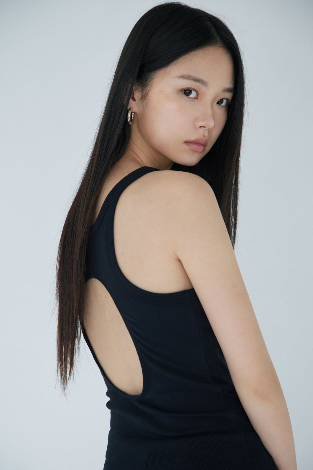 Collagen Ribbed Open Back Tank Top