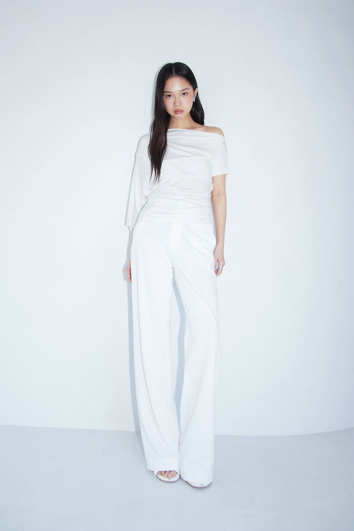 Collagen Off-Shoulder Draped Top