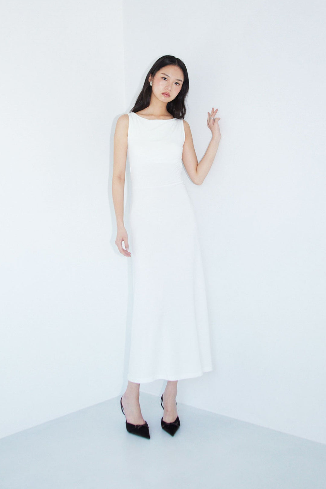 Collagen Sleeveless Open Back Dress