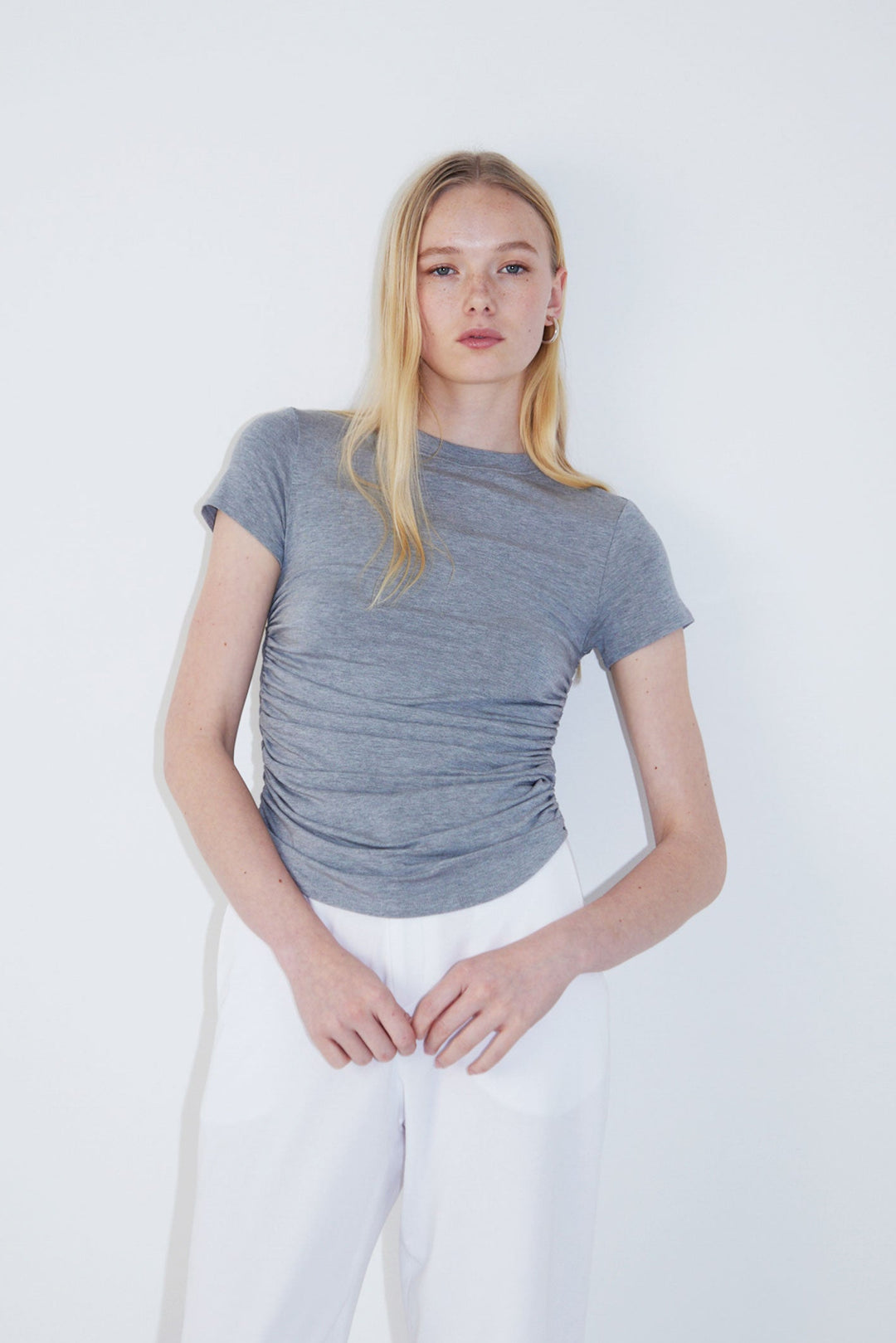 Collagen Side Gathered T-shirt