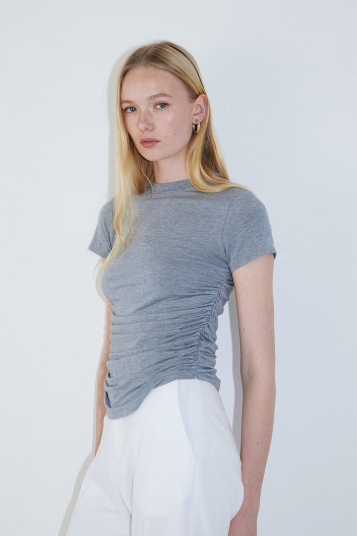 Collagen Side Gathered T-shirt
