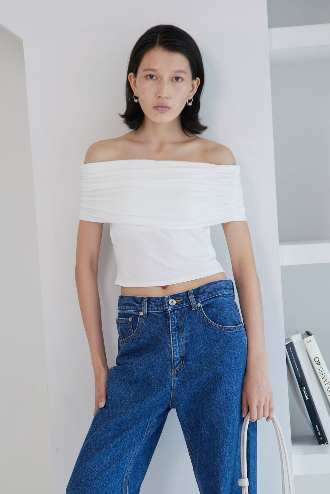 Collagen Gathered Off-Shoulder Top