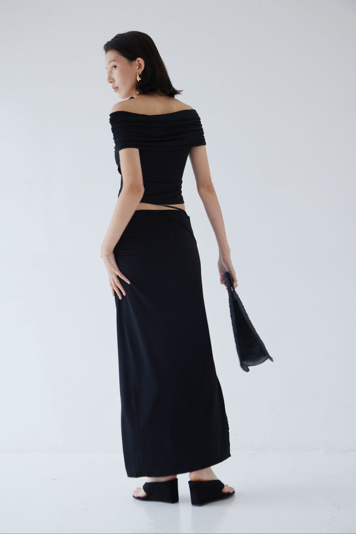 Collagen Wrap Slit Skirt