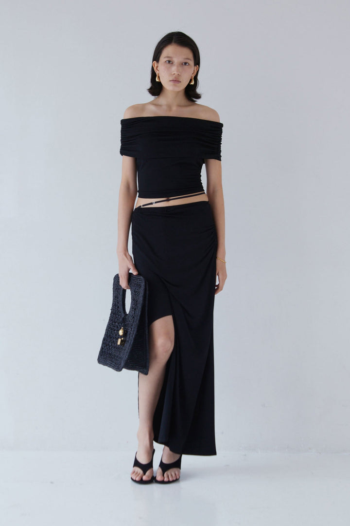 Collagen Wrap Slit Skirt
