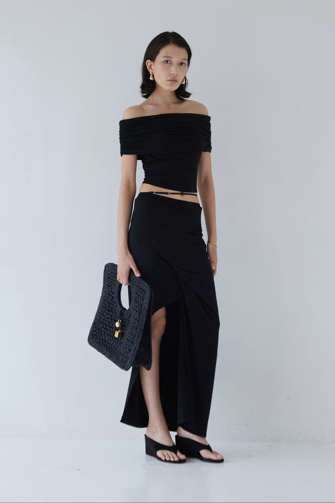 Collagen Gathered Off-Shoulder Top