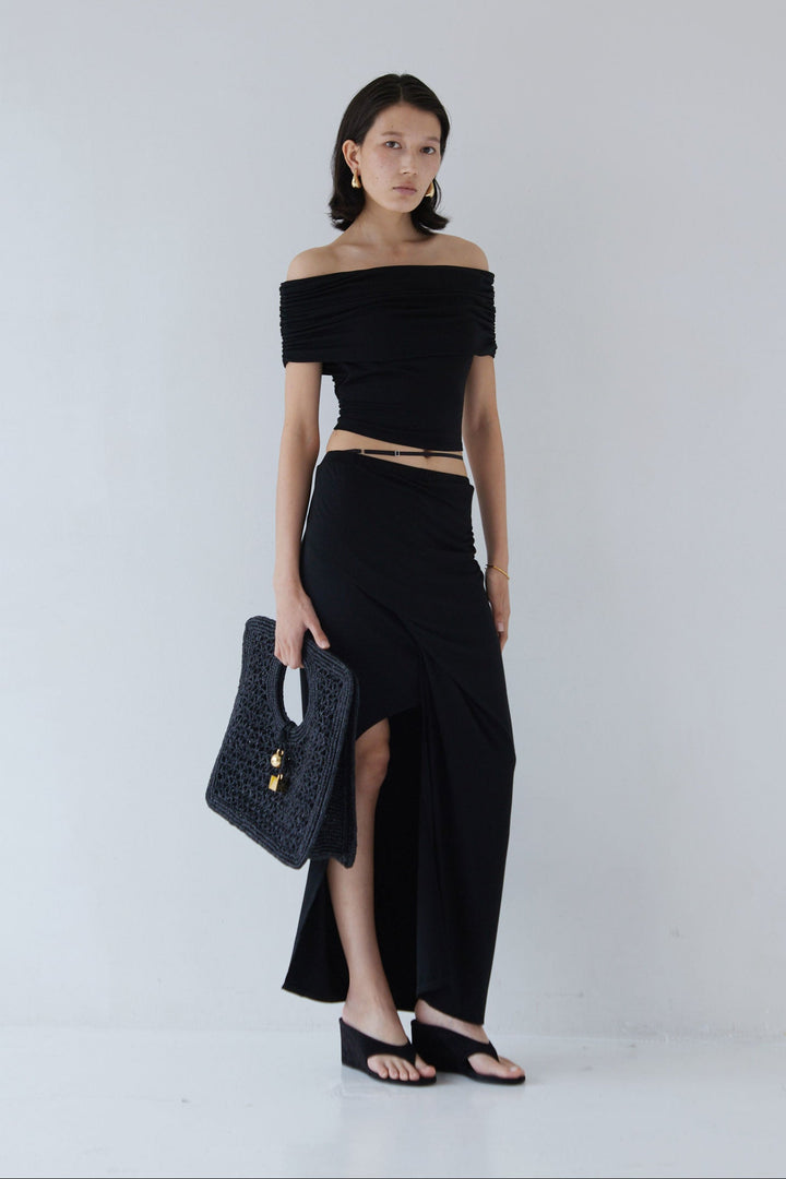 Collagen Gathered Off-Shoulder Top
