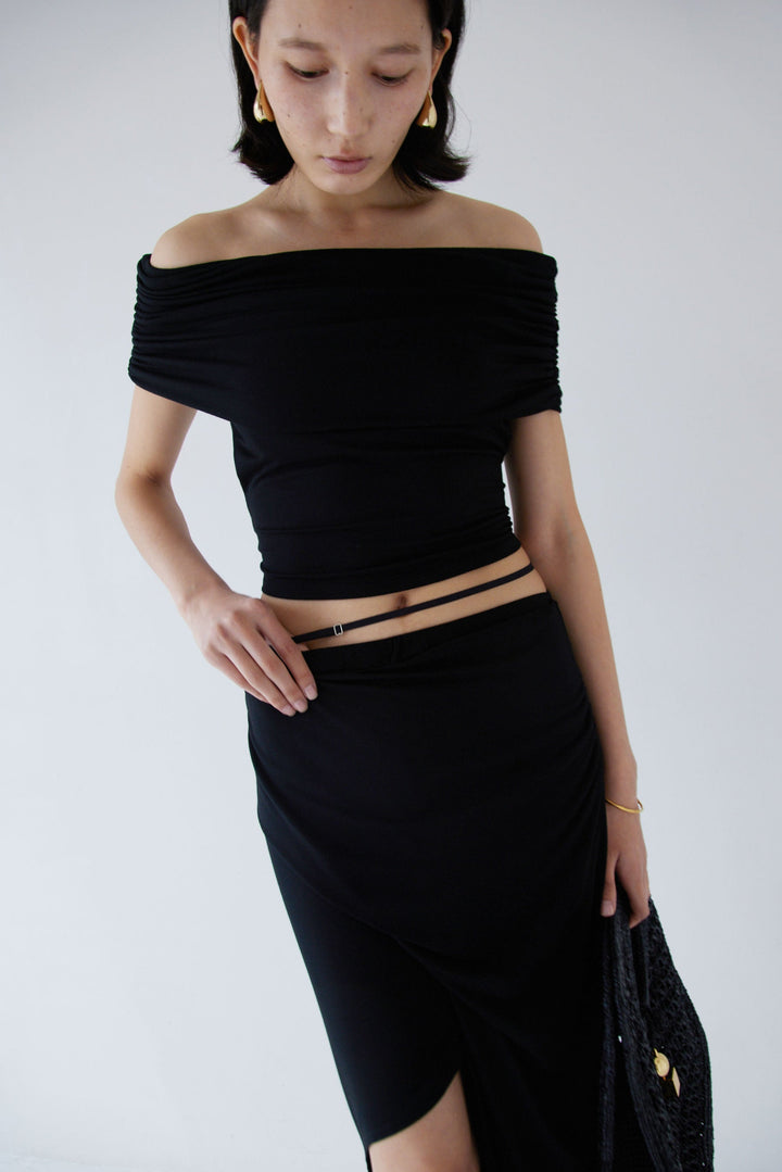Collagen Gathered Off-Shoulder Top