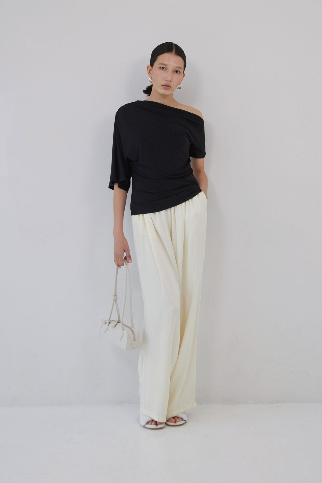 Collagen Off-Shoulder Draped Top