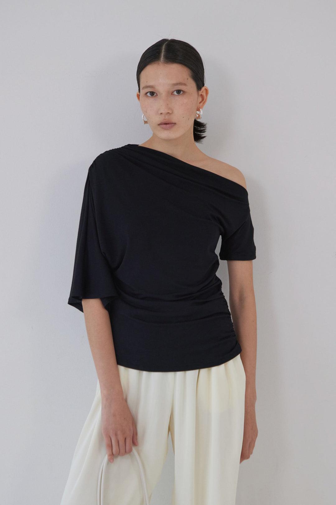Collagen Off-Shoulder Draped Top