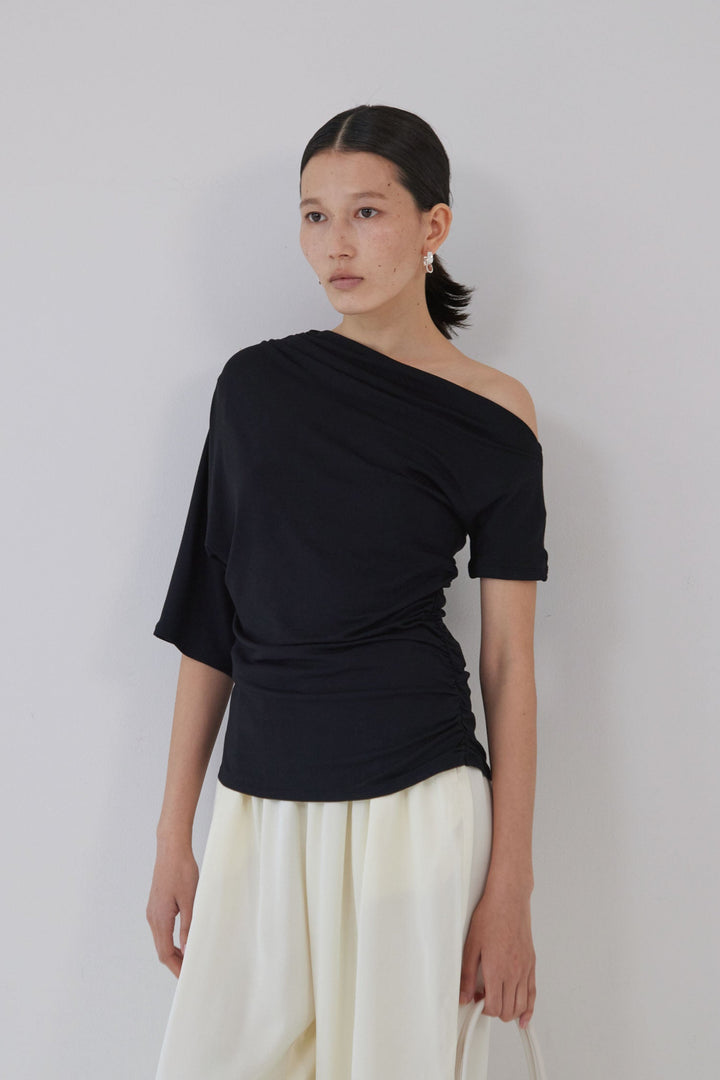 Collagen Off-Shoulder Draped Top