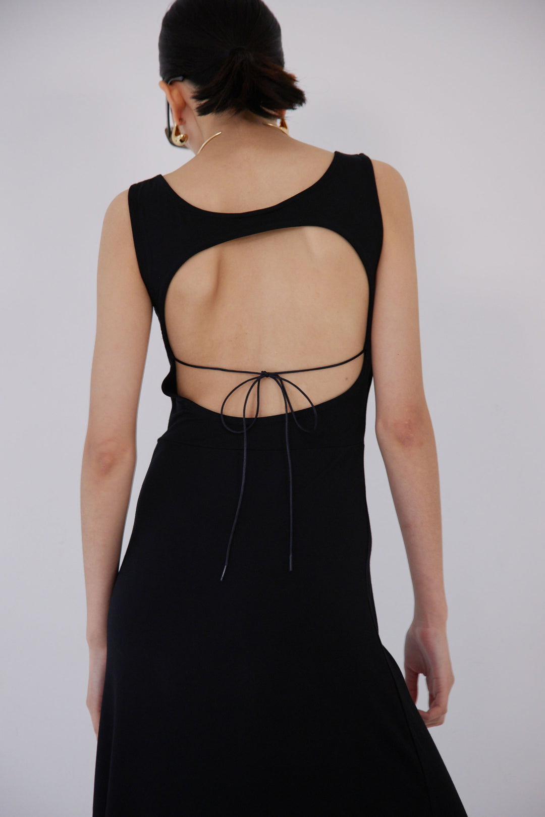 Collagen Sleeveless Open Back Dress