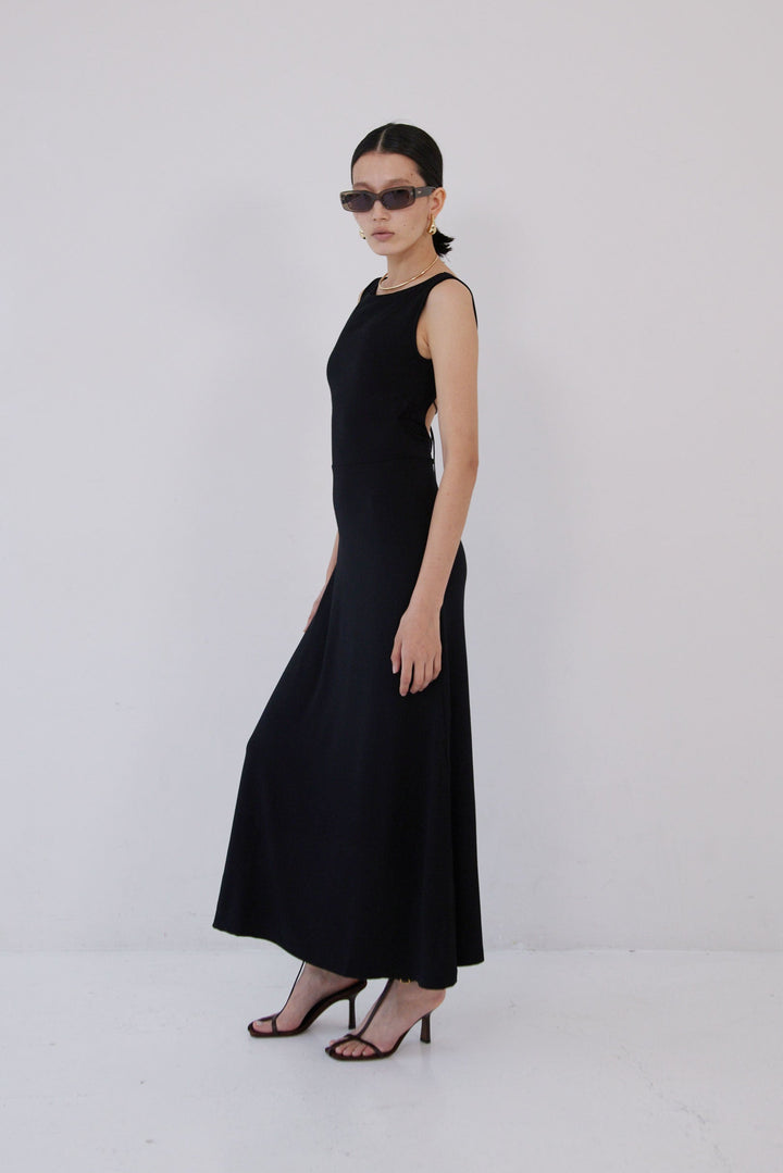 Collagen Sleeveless Open Back Dress