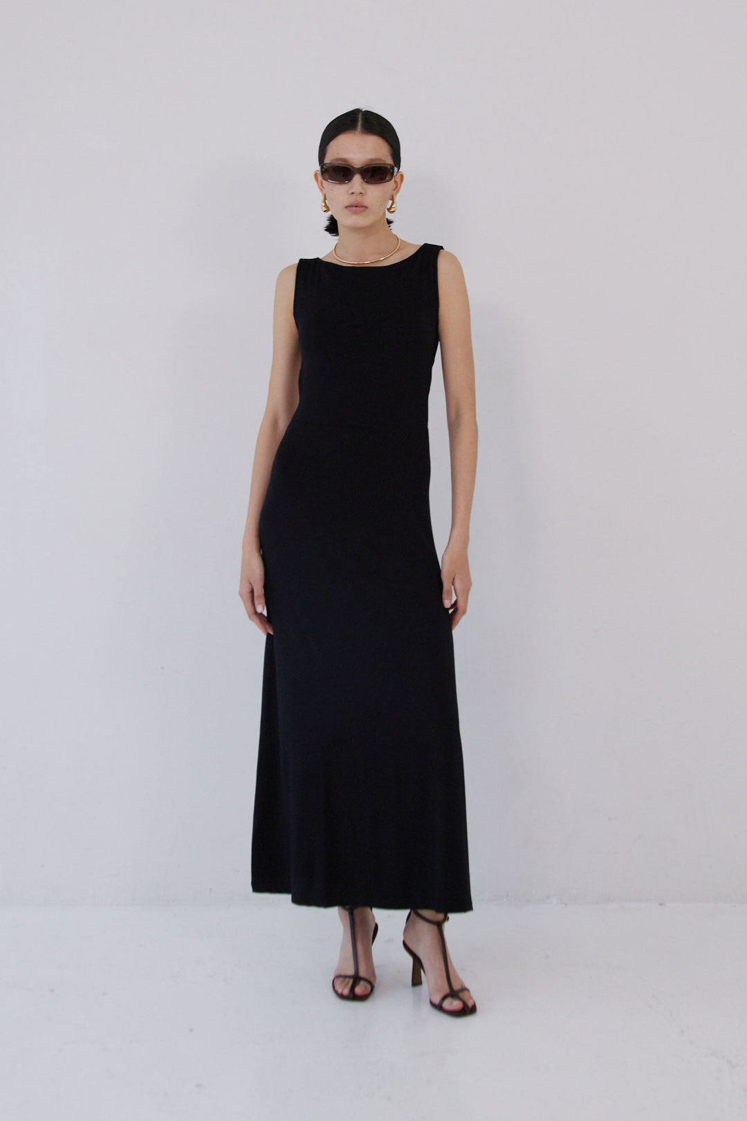 Collagen Sleeveless Open Back Dress