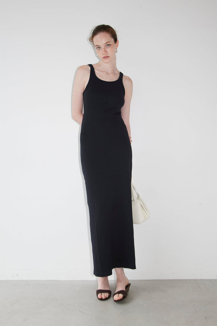 Collagen Ribbed Open-Back Tank Dress