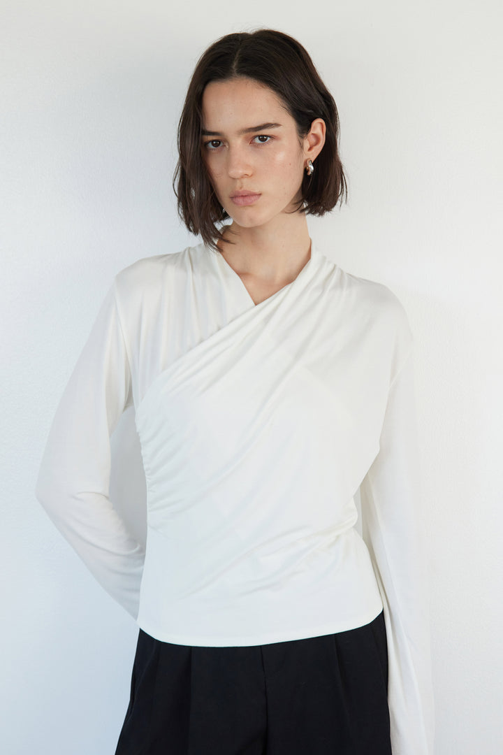Collagen Draped Wrap Top