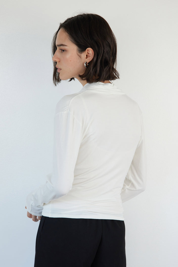 Collagen Draped Wrap Top