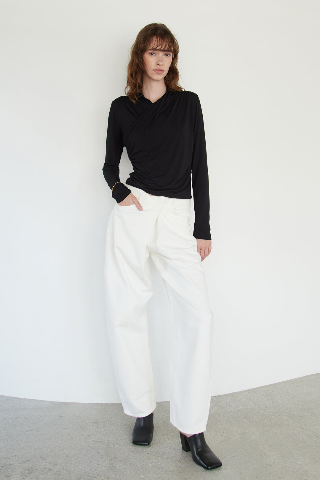 Collagen Draped Wrap Top