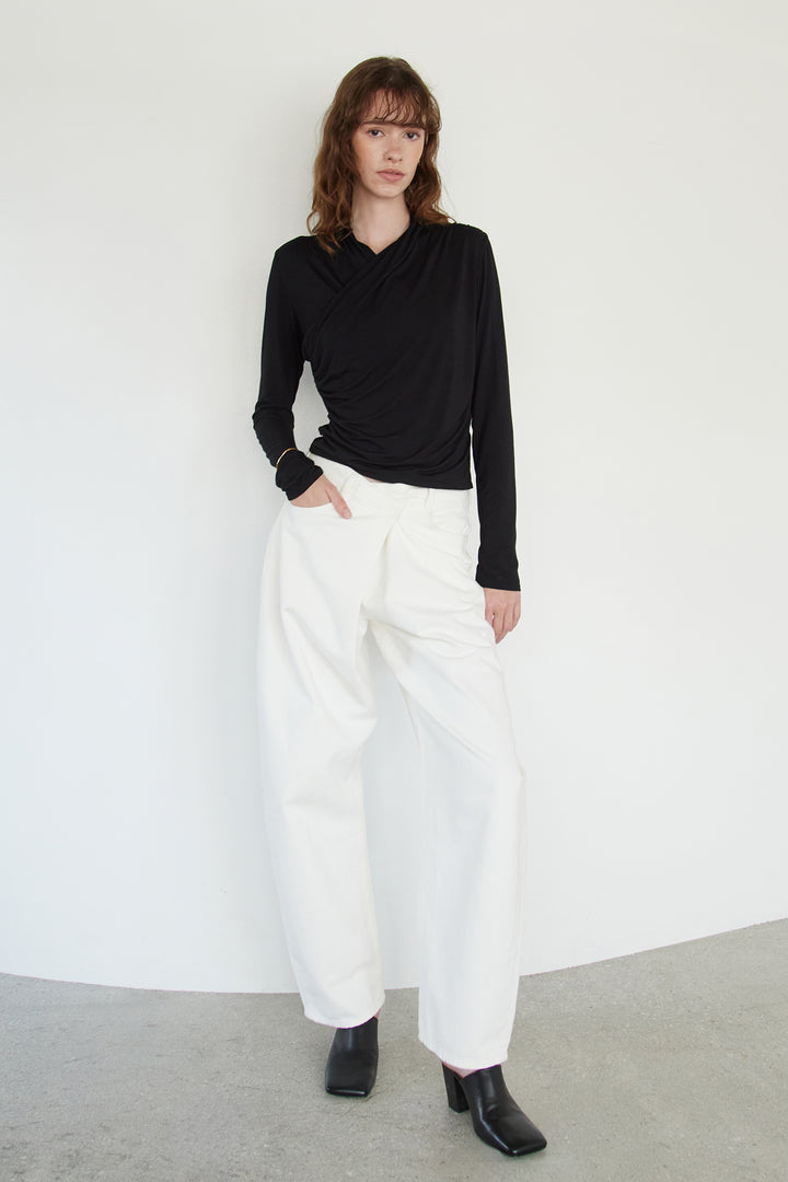 Collagen Draped Wrap Top