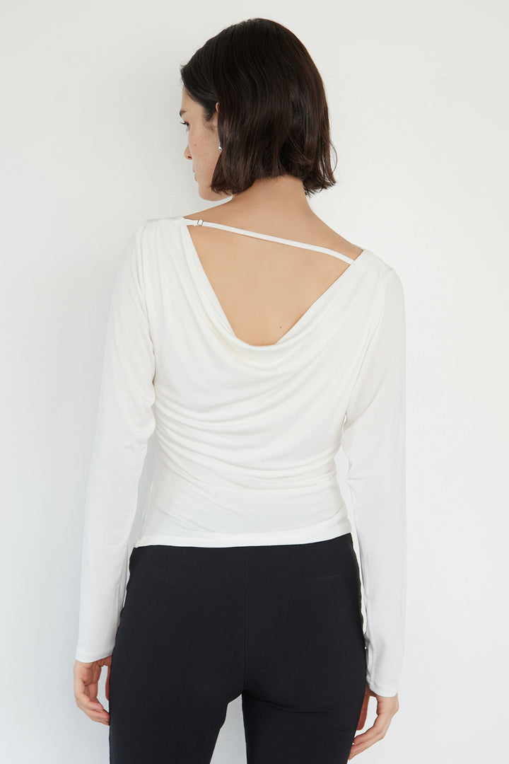 Collagen Draped Low-Back Top