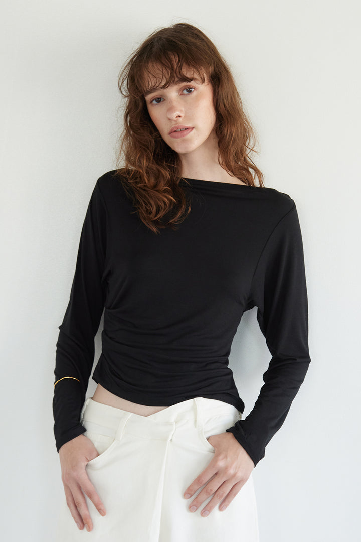 Collagen Draped Low-Back Top