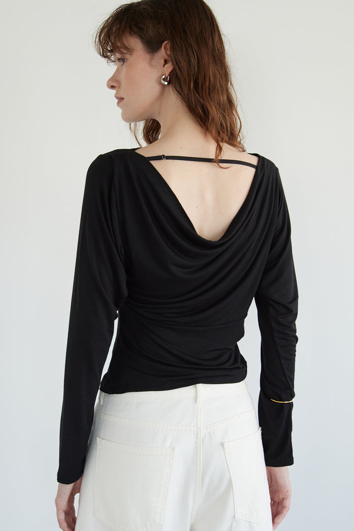 Collagen Draped Low-Back Top