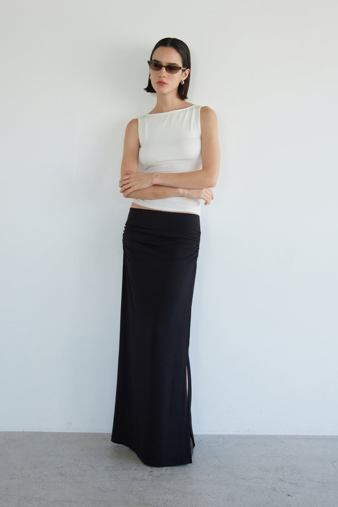 Collagen Double-Strap Waist Maxi Skirt