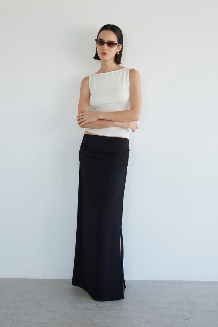Collagen Double-Strap Waist Maxi Skirt
