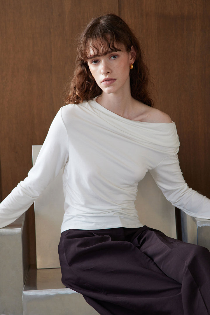 Collagen One-Shoulder Draped Top
