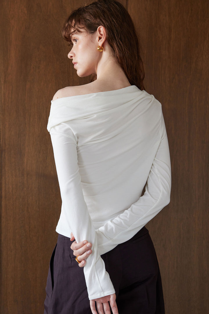 Collagen One-Shoulder Draped Top
