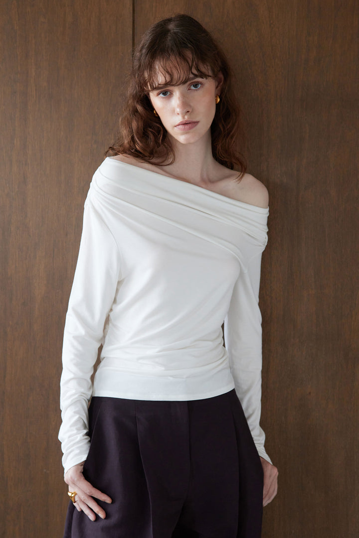 Collagen One-Shoulder Draped Top