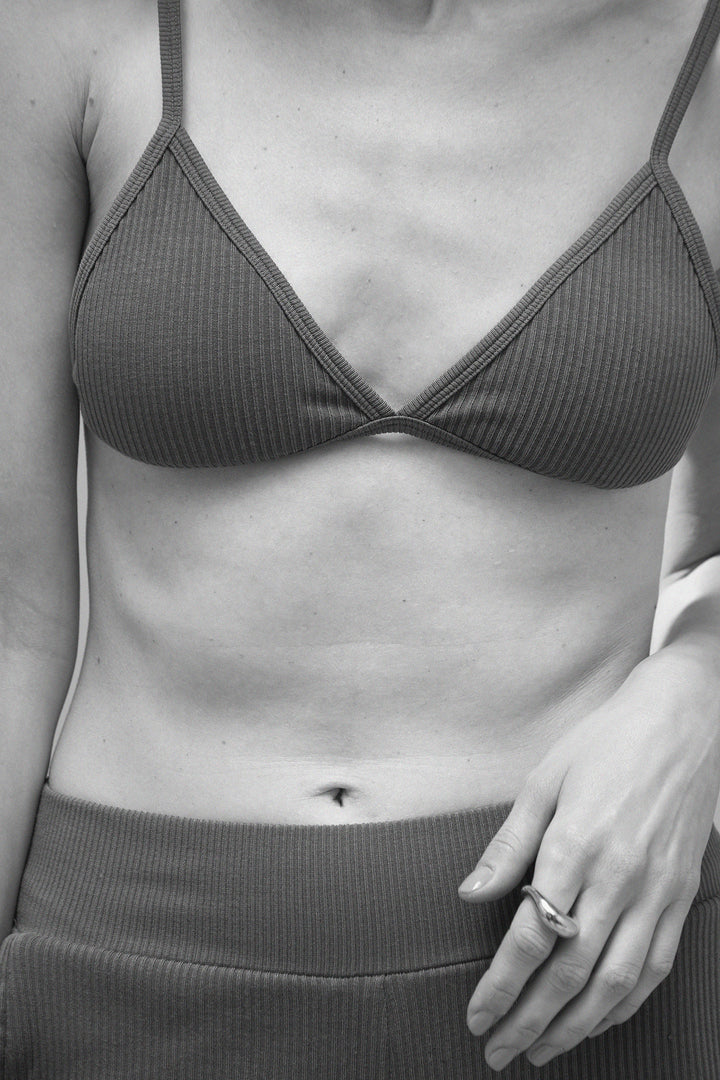 Collagen Ribbed Triangle Bra
