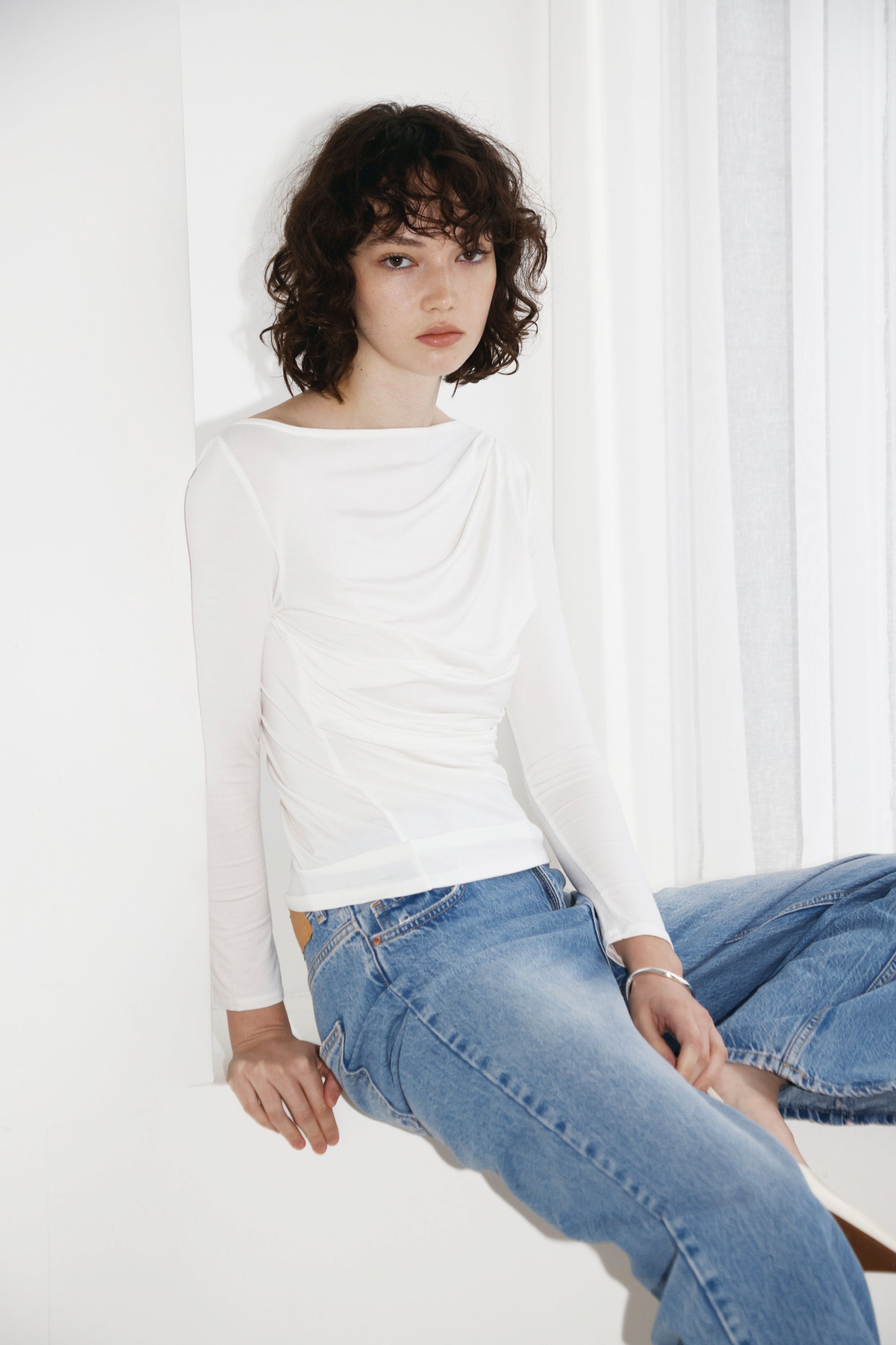 Collagen Asymmetrical Draped Top – determ;