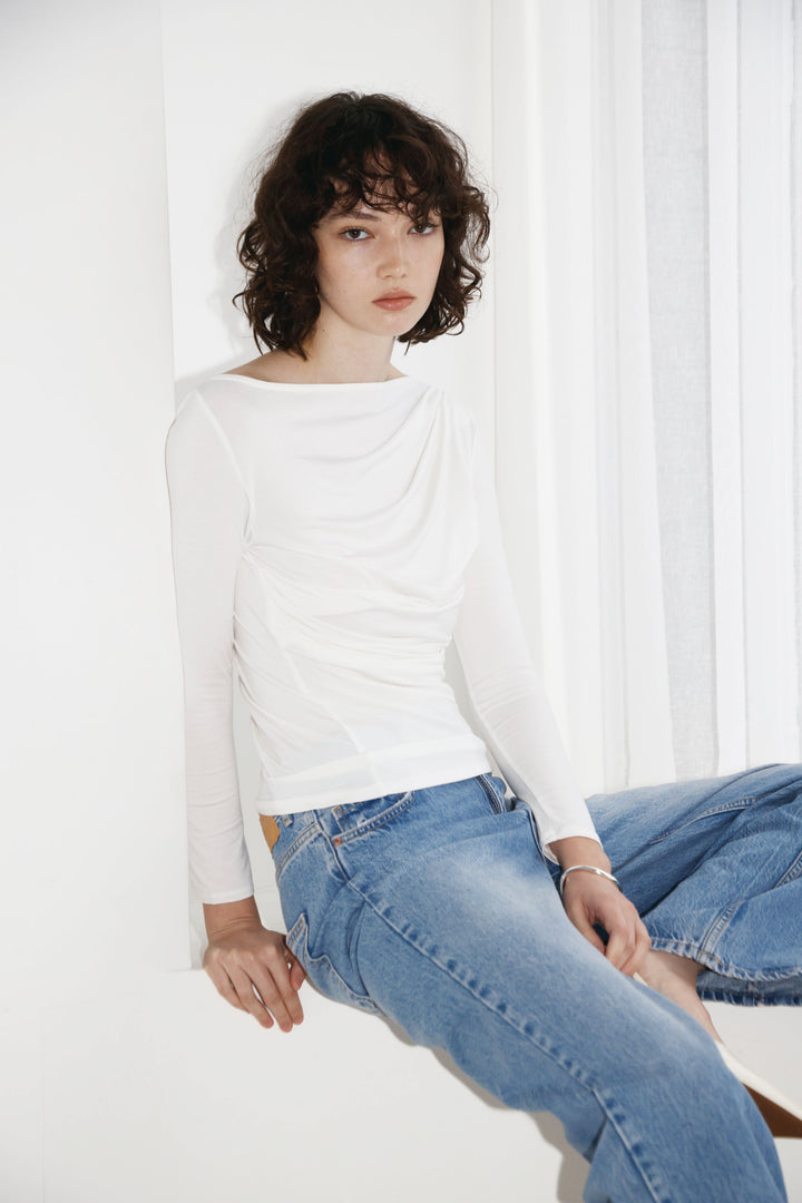 Collagen Asymmetrical Draped Top