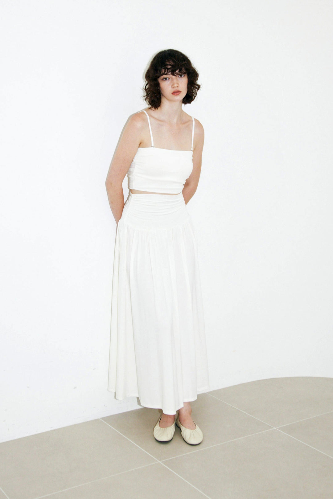 Collagen Cummerbund-Style Flared Skirt