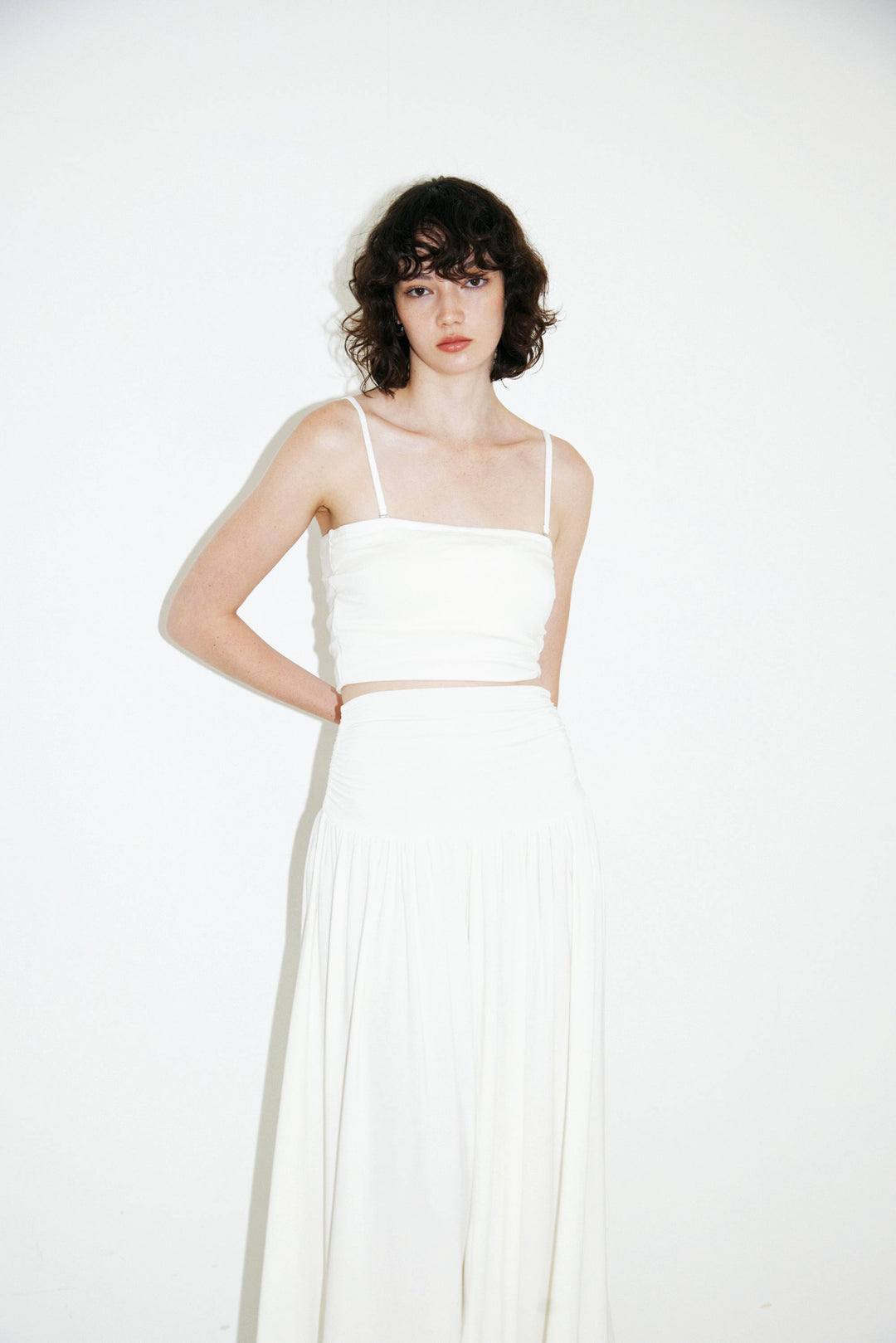 Collagen Cummerbund-Style Flared Skirt