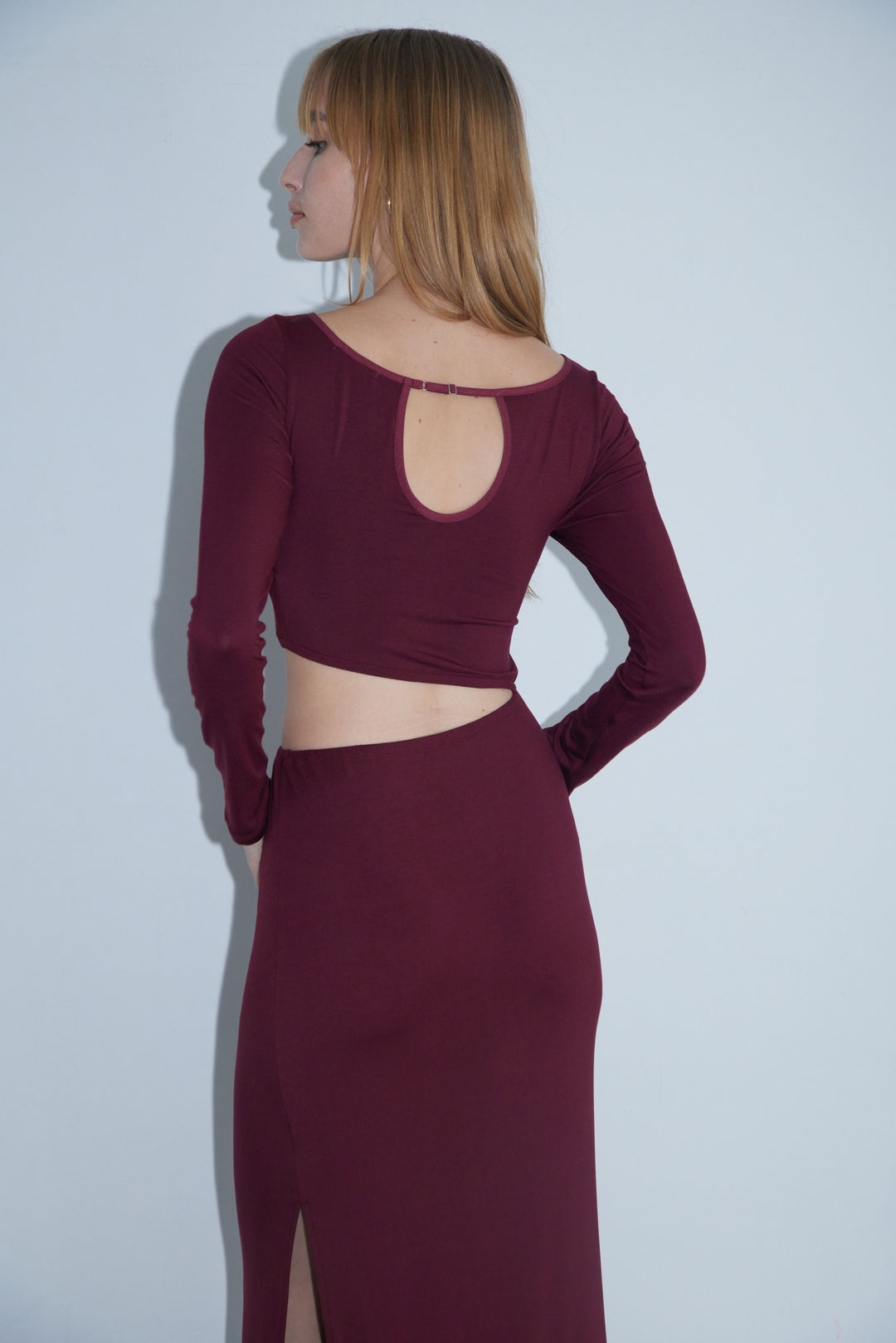 Collagen Piping Detail Open-Back Dress