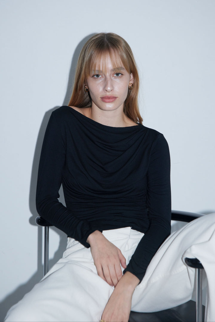 Collagen Asymmetrical Draped Top