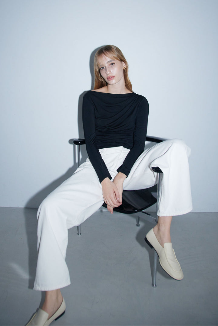 Collagen Asymmetrical Draped Top