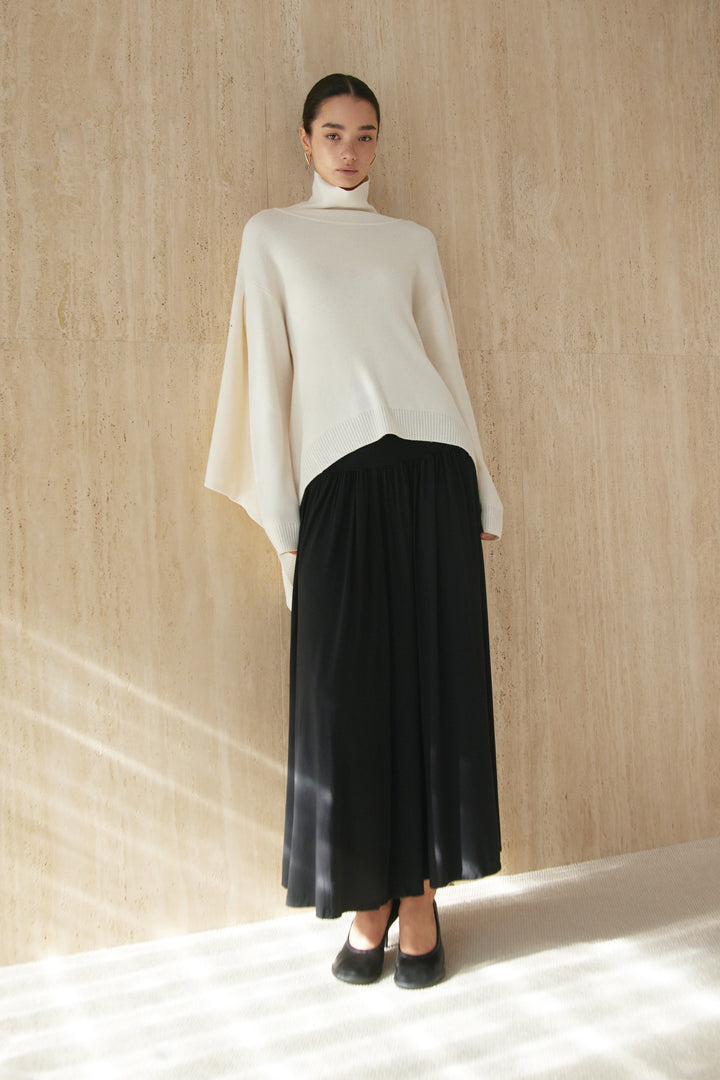 Collagen Cummerbund-Style Flared Skirt