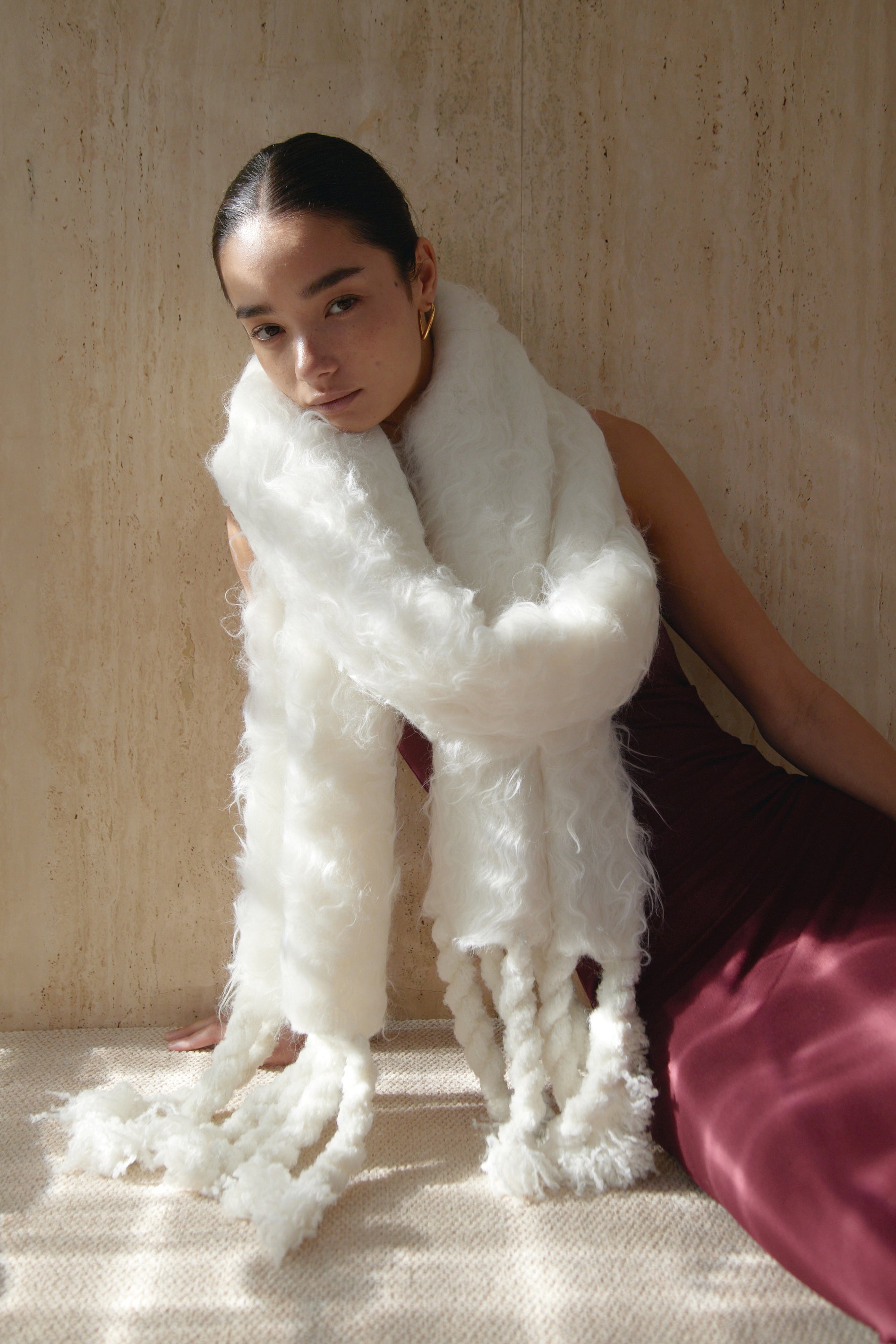 Recycled Yarn Shaggy Knit Scarf – determ;