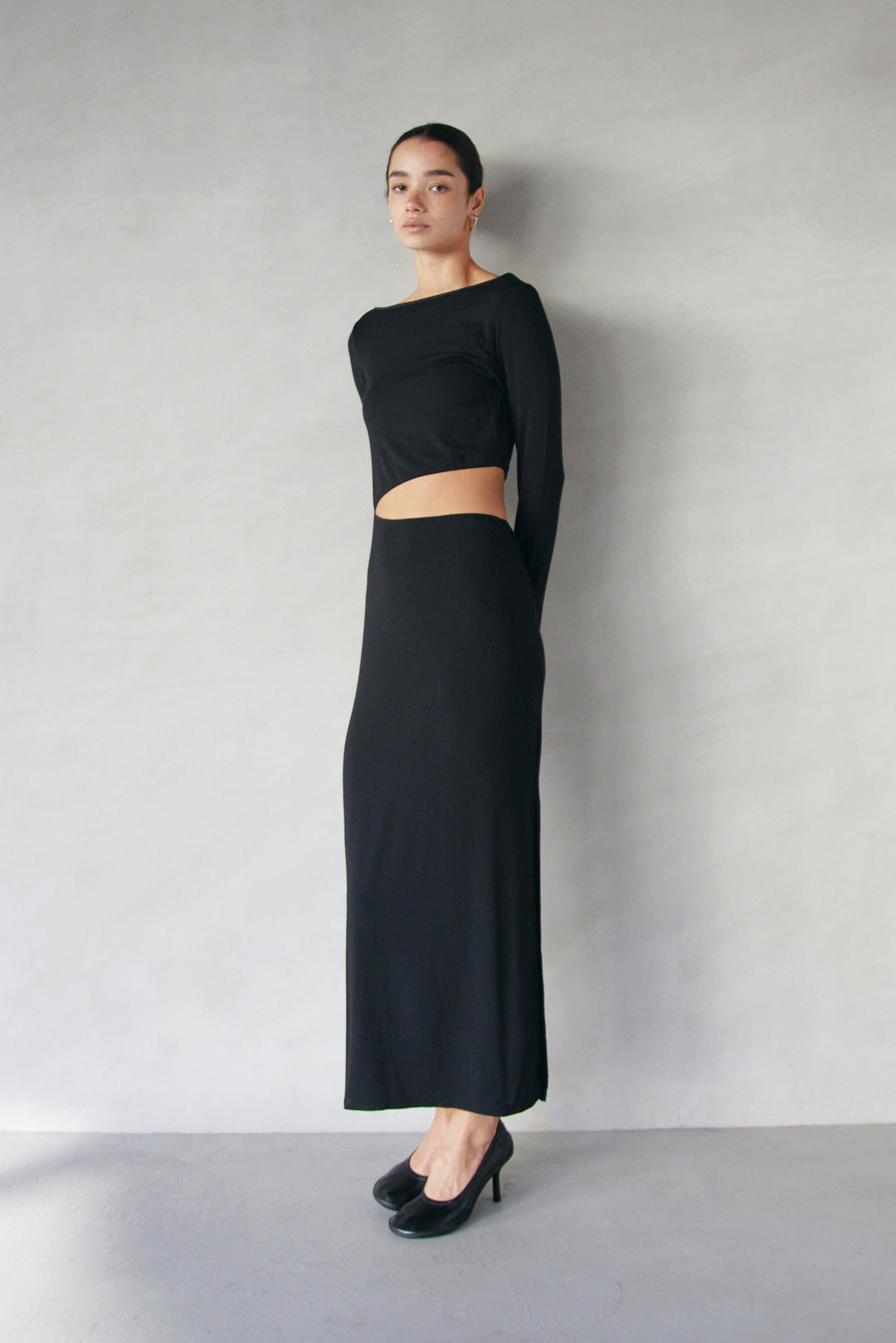 Collagen Piping Detail Open-Back Dress