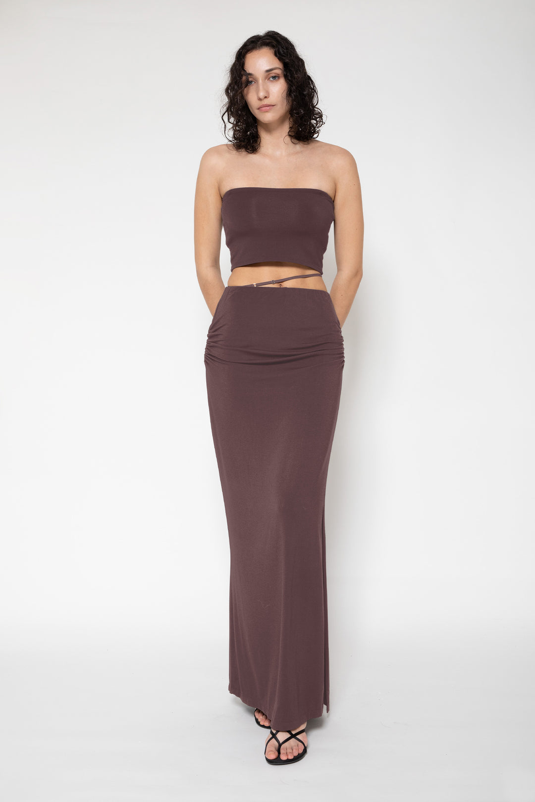 Collagen Strappy Waist Maxi Skirt