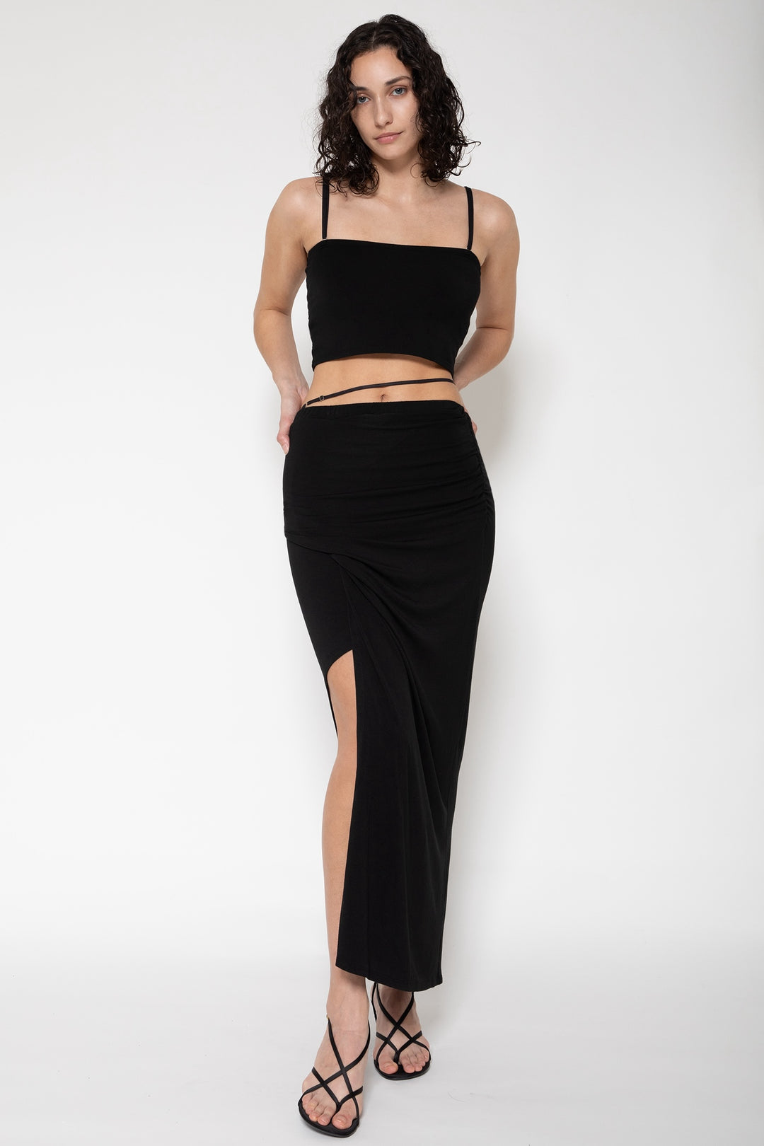 Collagen Wrap Slit Skirt