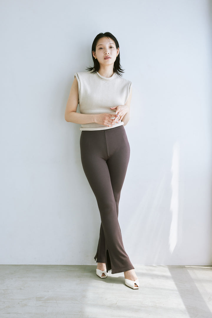 Collagen Ribbed Flared Pants