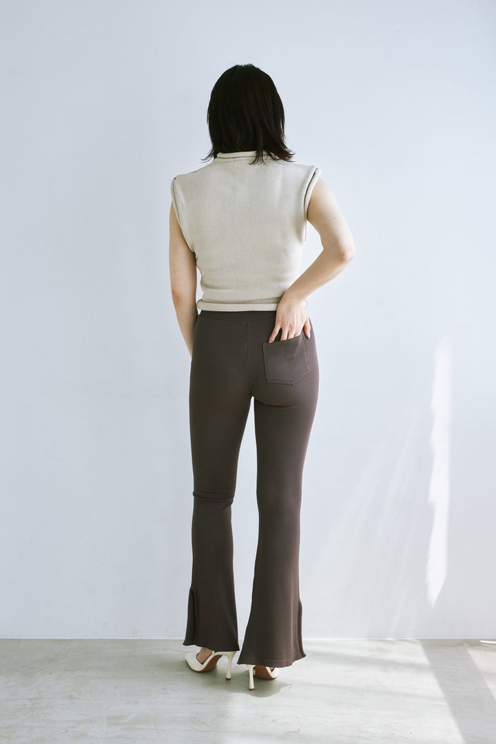 Collagen Ribbed Flared Pants