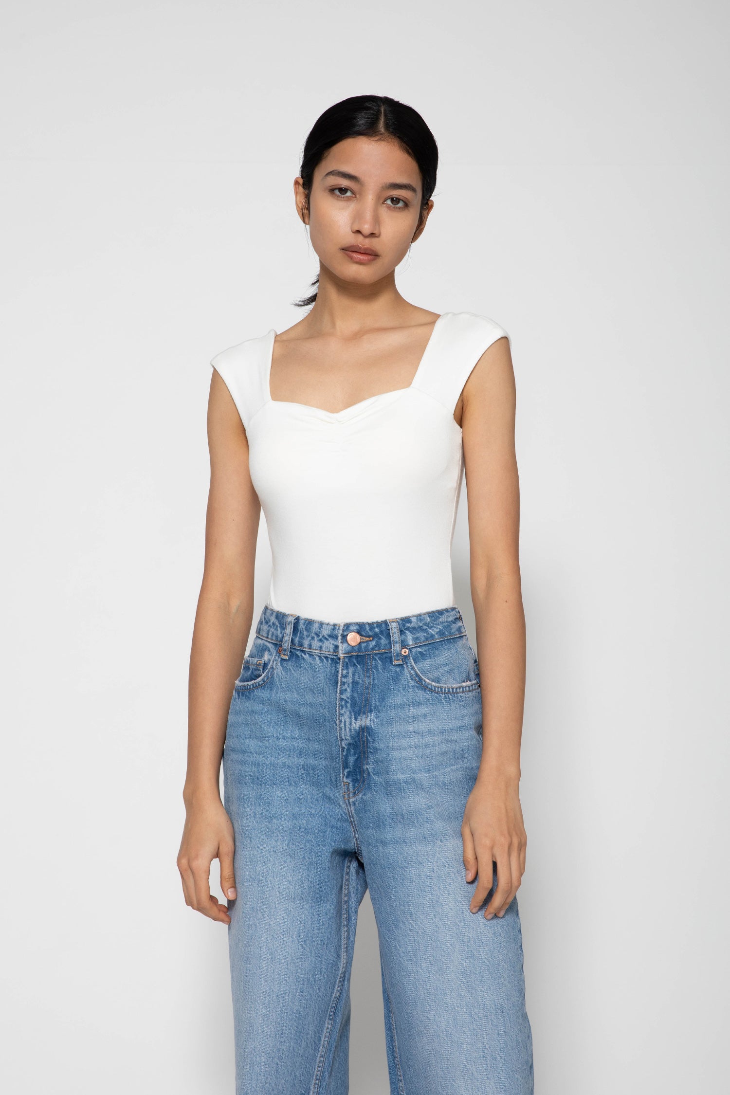 determ コラーゲンボディスーツ Collagen Square Neck Romper – determ;