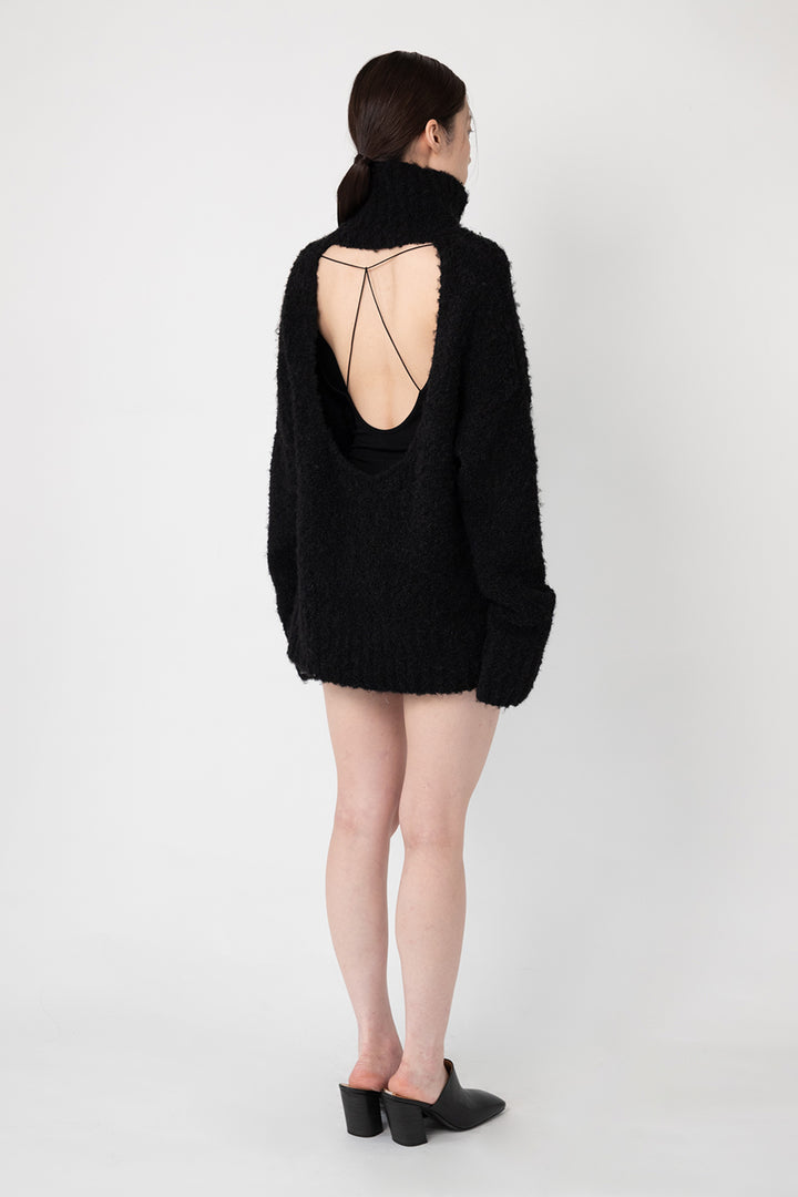 Open back turtle knit