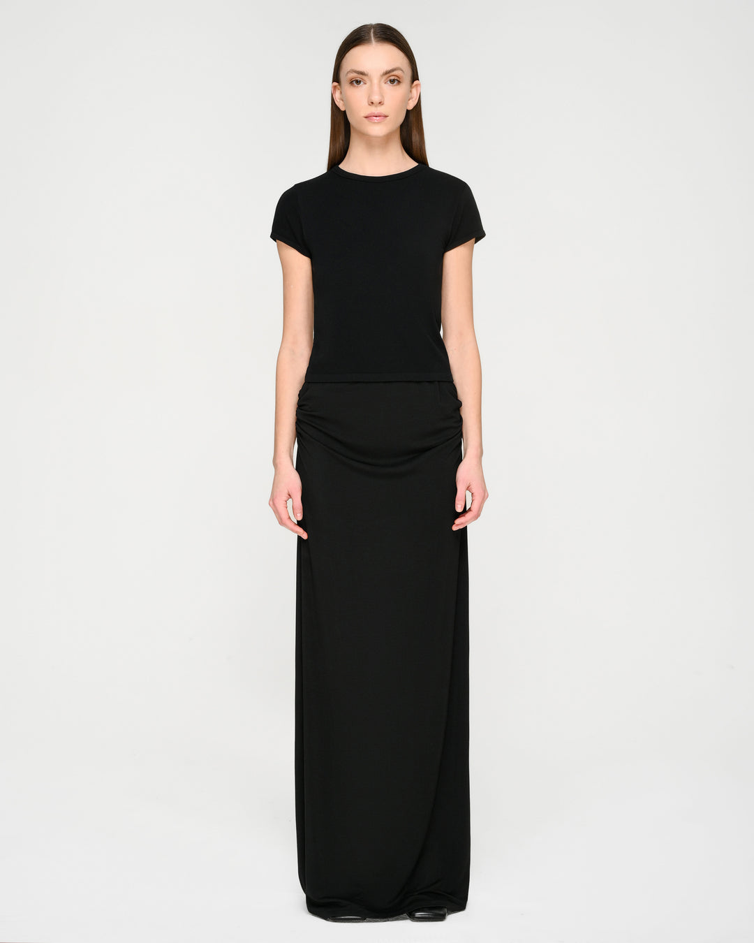 Double-Strap Waist Maxi Skirt