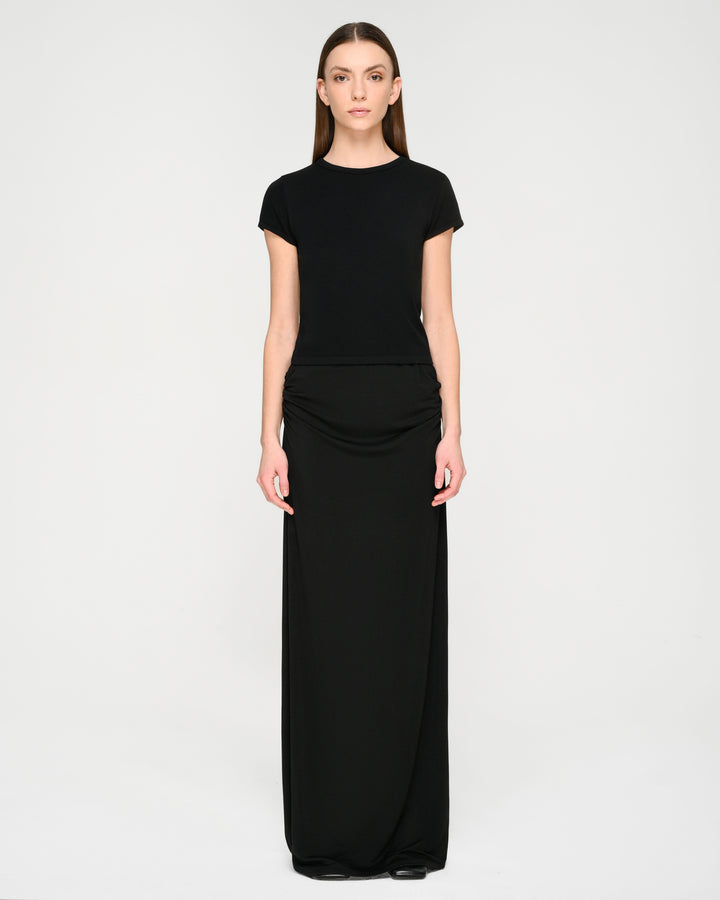 Double-Strap Waist Maxi Skirt