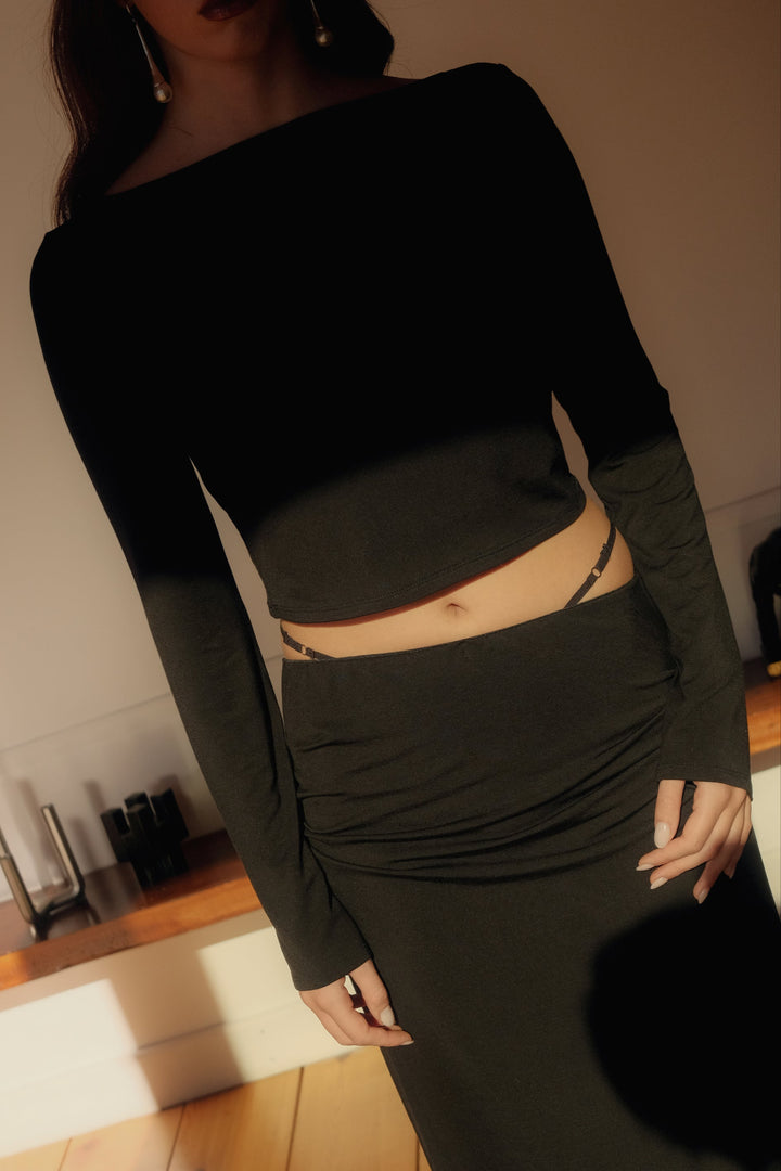 Collagen Double-Strap Waist Maxi Skirt